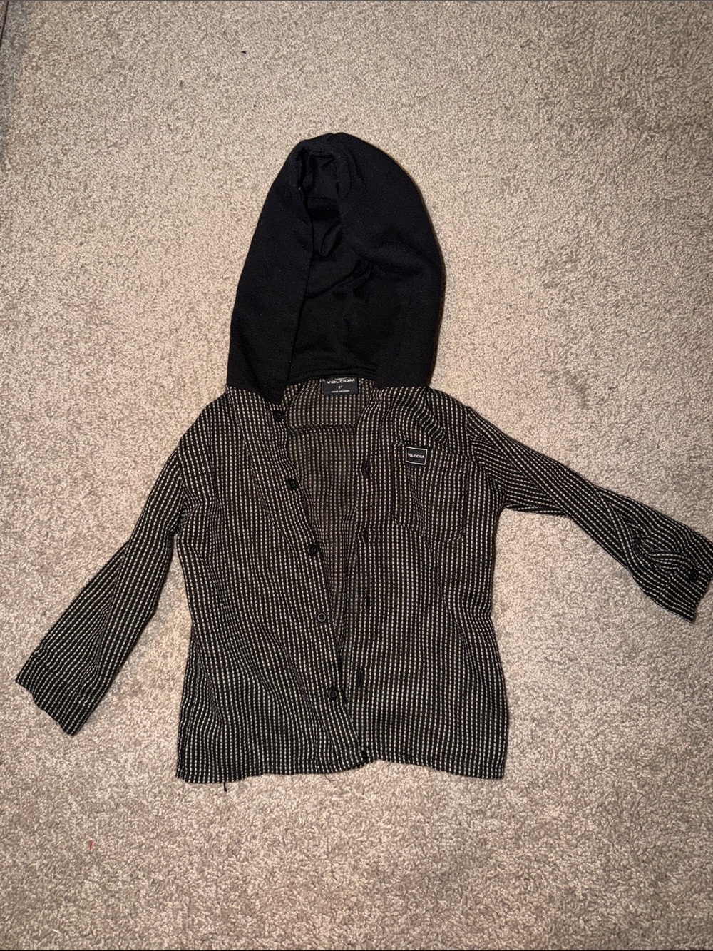 Volcom Black Hooded Kids Button-Up